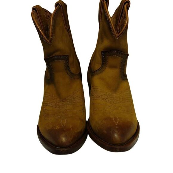 Frye Boots Billy Short Cognac Cowgirl Boots Women's Size 6 - Picture 5 of 14